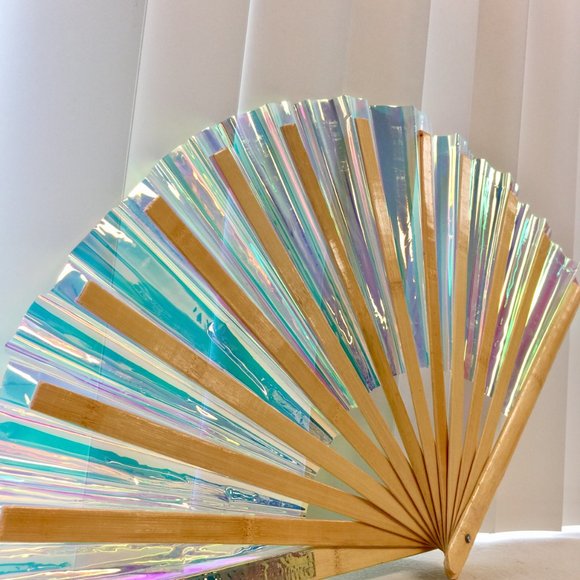 PRE-LOVED LASR - Liquid Shockwave Iridescent Fluid Rave Fan- MISC021 - Picture 4 of 6